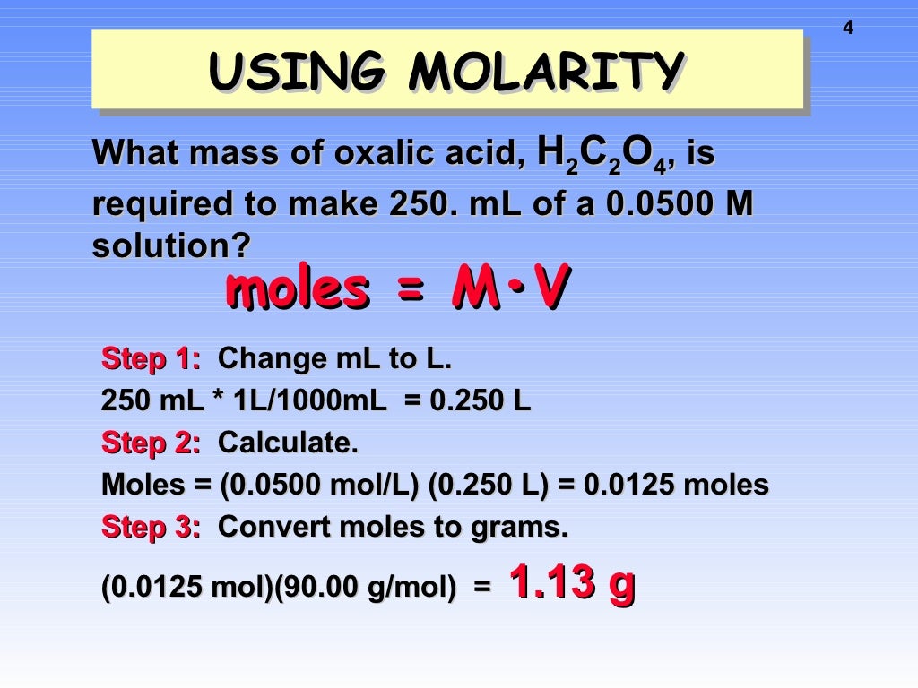 Molarity Molality Dilutions