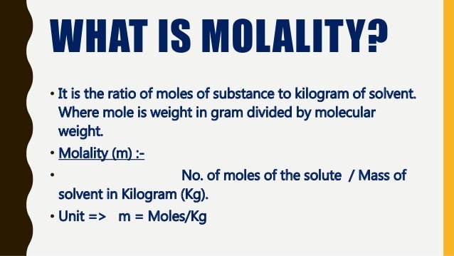 Molarity vs Molality