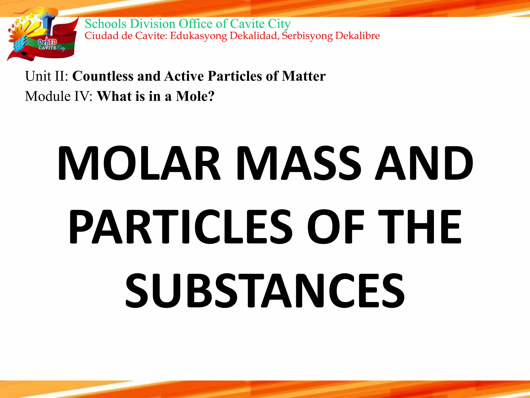 Molar mass ppt, drill | PPTX