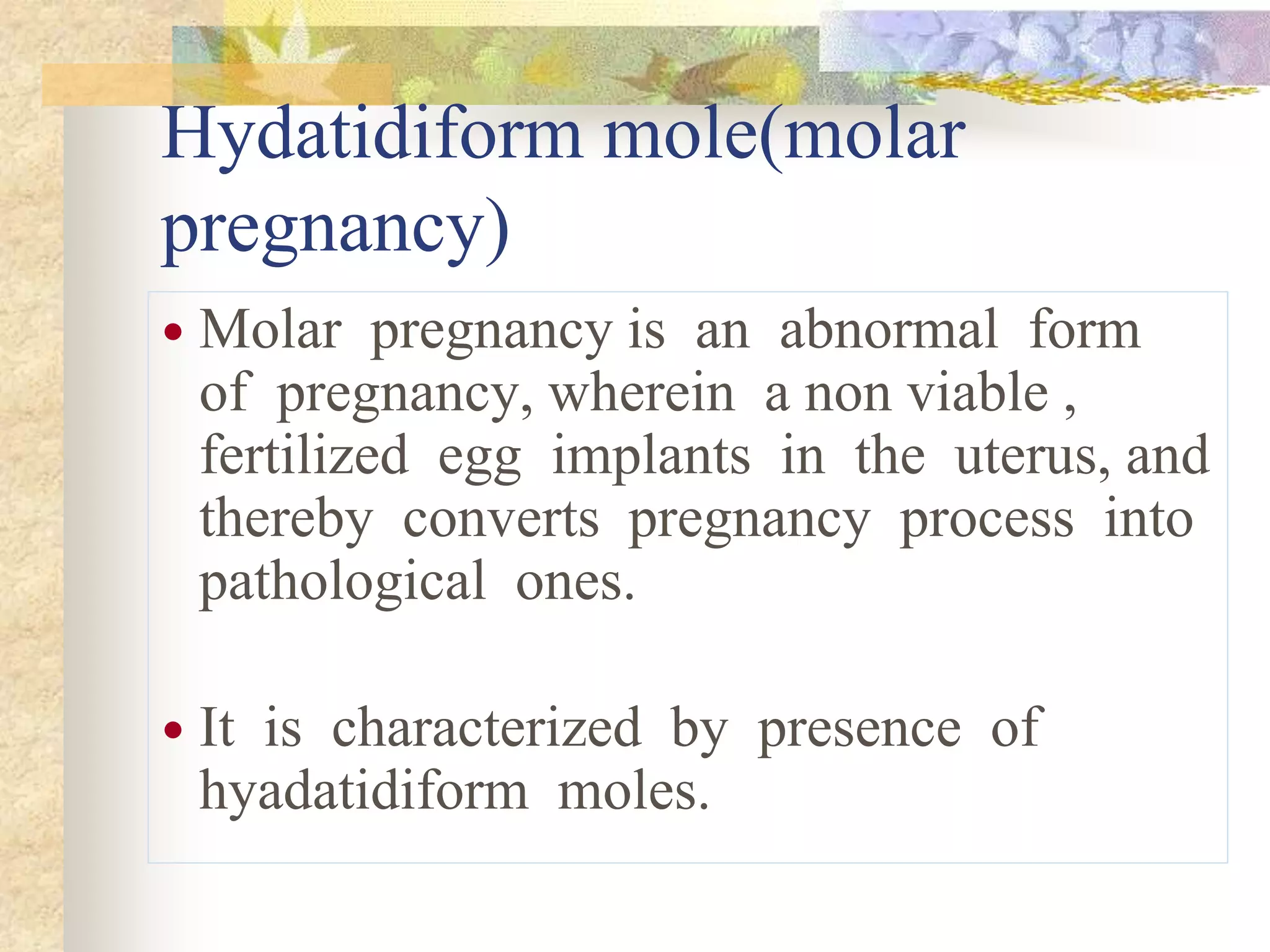 Molar pregnancy | PPT