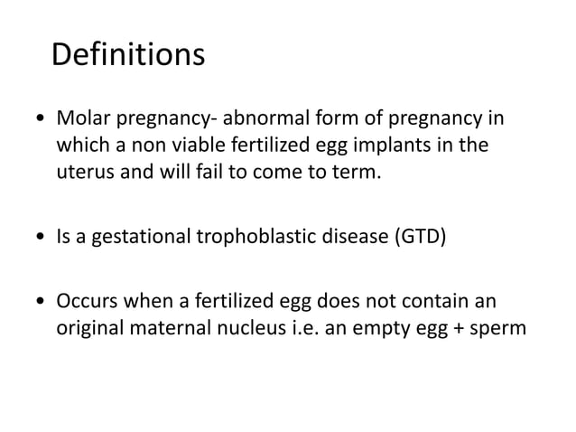 Molar Pregnancy Complete Vs Incomplete Hydatidiform Mole.pptxpptx | PPT