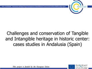 Challenges and conservation of Tangible
and Intangible heritage in historic center:
   cases studies in Andalusia (Spain)
 