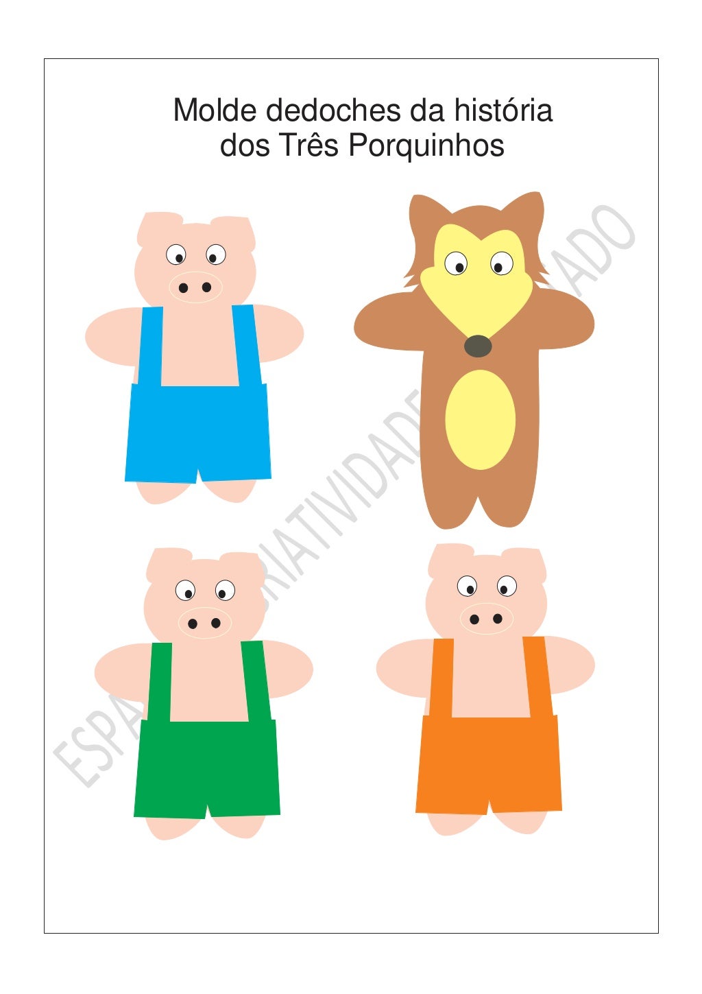 Moldes Dos Três Porquinhos Para Imprimir - RETOEDU