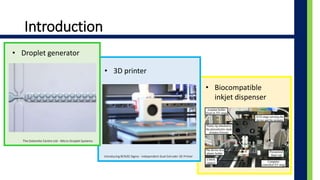? Biocompatible
inkjet dispenser
Introduction
? 3D printer
Introducing BCN3D Sigma - Independent Dual Extruder 3D Printer
The Dolomite Centre Ltd - Micro Droplet Systems
? Droplet generator
 