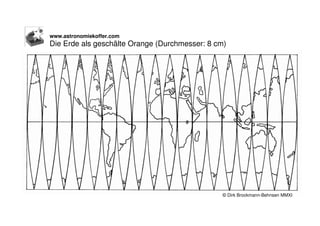 © Dirk Brockmann-Behnsen MMXI
www.astronomiekoffer.com
Die Erde als geschälte Orange (Durchmesser: 8 cm)
 