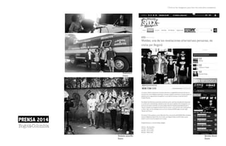 PRENSA 2014
Bogotá-Colombia
Radiónica
Enero
Parlante amarillo
Enero
Revista Shock
Enero
Click en las imágenes para leer los artículos completos
 