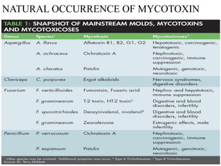 NATURAL OCCURRENCE OF MYCOTOXIN
 
