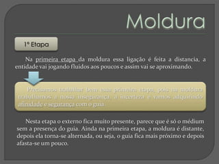 Nesta etapa o externo fica muito presente, parece que é só o médium
sem a presença do guia. Ainda na primeira etapa, a mol...