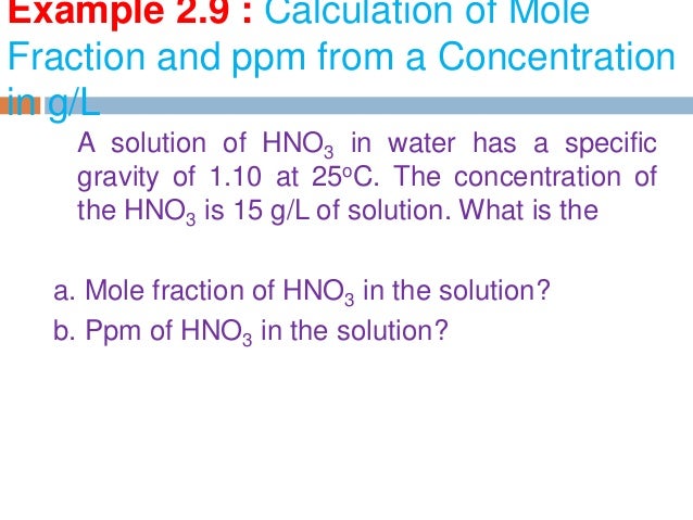 how to calculate ppm from mole fraction how to calculate ppm from mole fraction