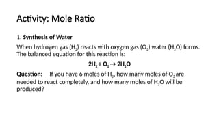 MOLE RATIO POWERPOINT PRESENTATION GRADE 10 | PPTX
