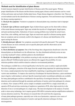 Molecular approaches for the investigation of plant diseases | PDF