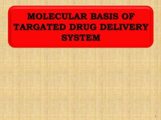 1
MOLECULAR BASIS OF
TARGATED DRUG DELIVERY
SYSTEM
 
