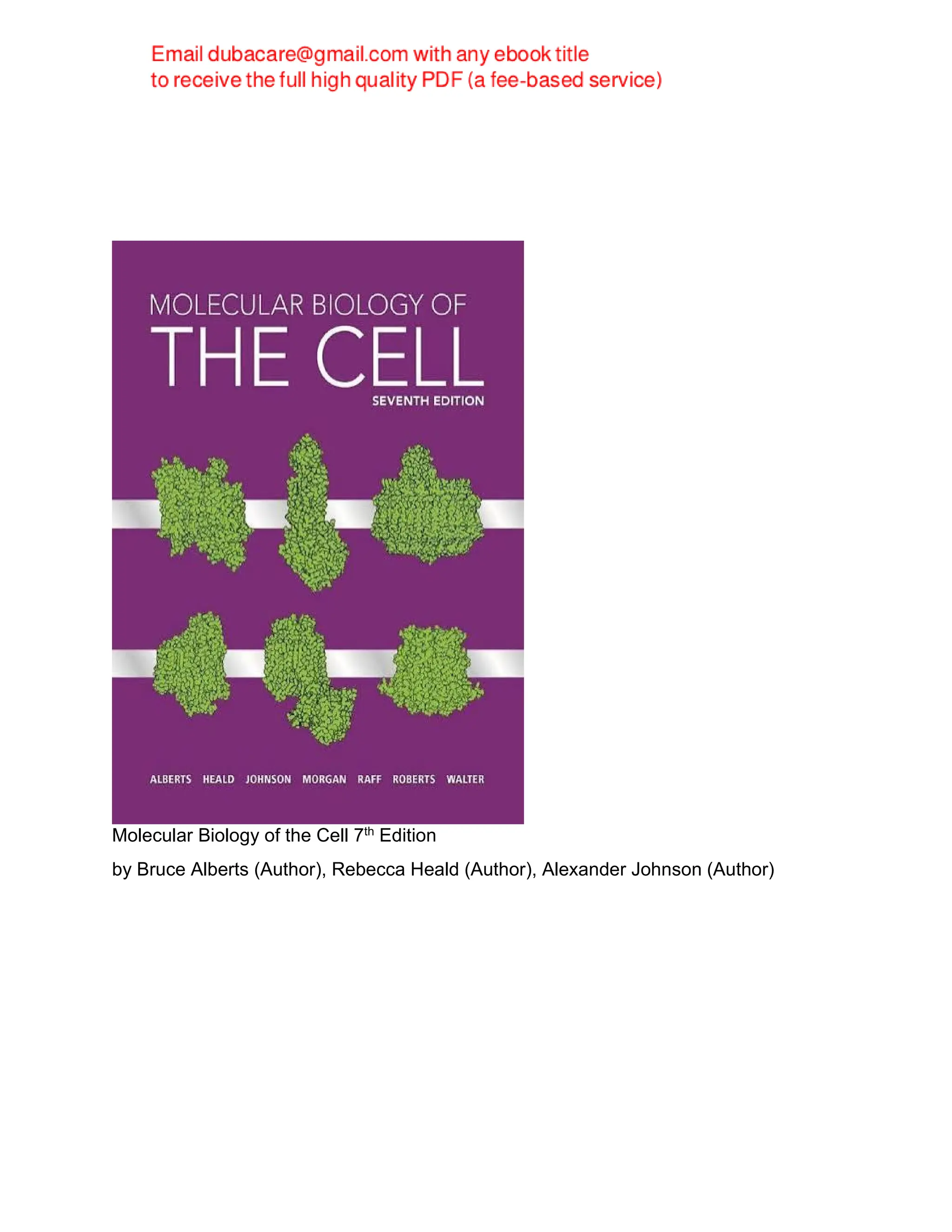 Molecular Biology of the Cell 7th Edition Bruce Alberts | PDF