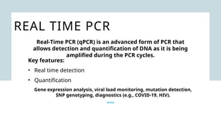 Molecular biology and PCR, Polymerase Chain Reaction | PPTX