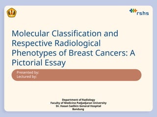 Molecular Classification and Radiological Phenotypes of Breast Cancer ...