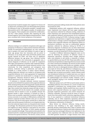 Molecular diagnosis of H1N1 virus | PDF