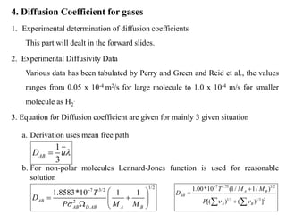 Molecular diffusion in gases