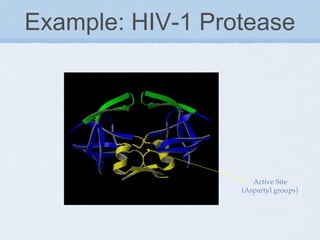 Example: HIV-1 Protease
Active Site
(Aspartyl groups)
 