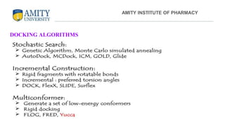 DOCKING ALGORITHMS
AMITY INSTITUTE OF PHARMACY
 