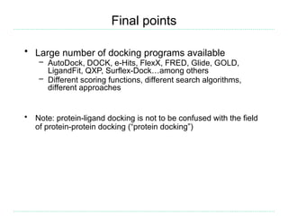 Molecular docking and structure based Virtual screening | PPT