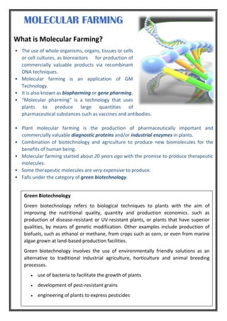 Molecular farming | PDF