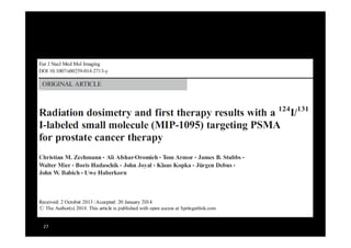 Molecular imaging and therapy in prostate cancer | PDF