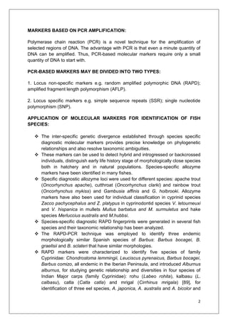 Molecular markers application in fisheries | PDF