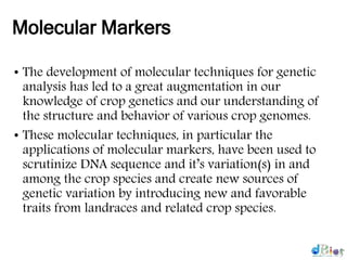 Molecular marker technology in studies on plant genetic diversity | PPTX