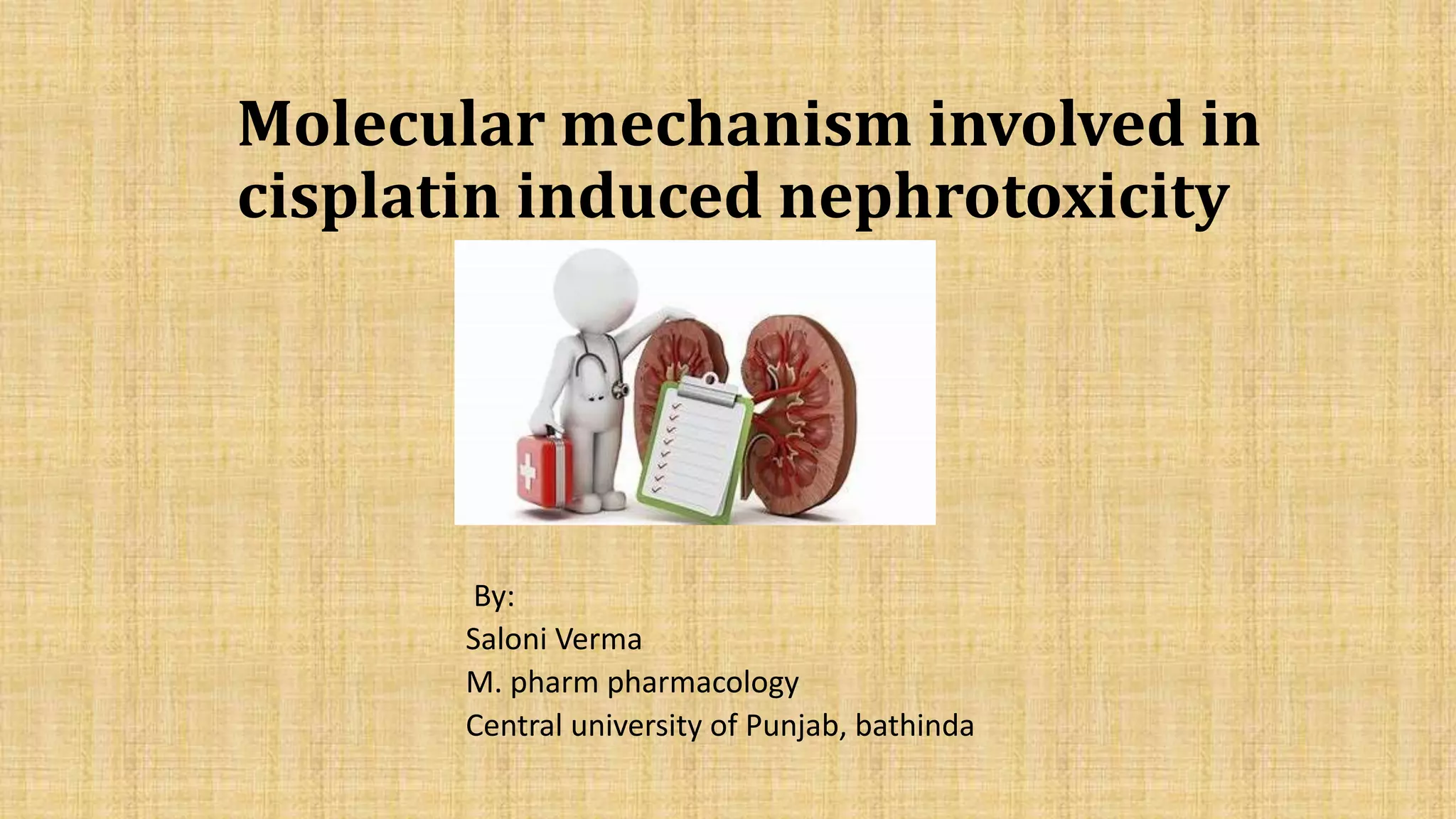 Molecular mechanism involved in cisplatin induced nephrotoxicity | PPTX