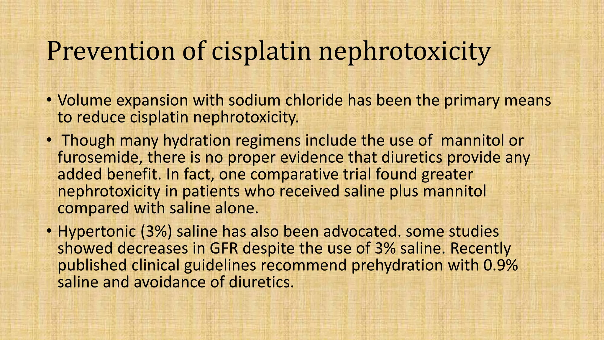Molecular mechanism involved in cisplatin induced nephrotoxicity | PPTX