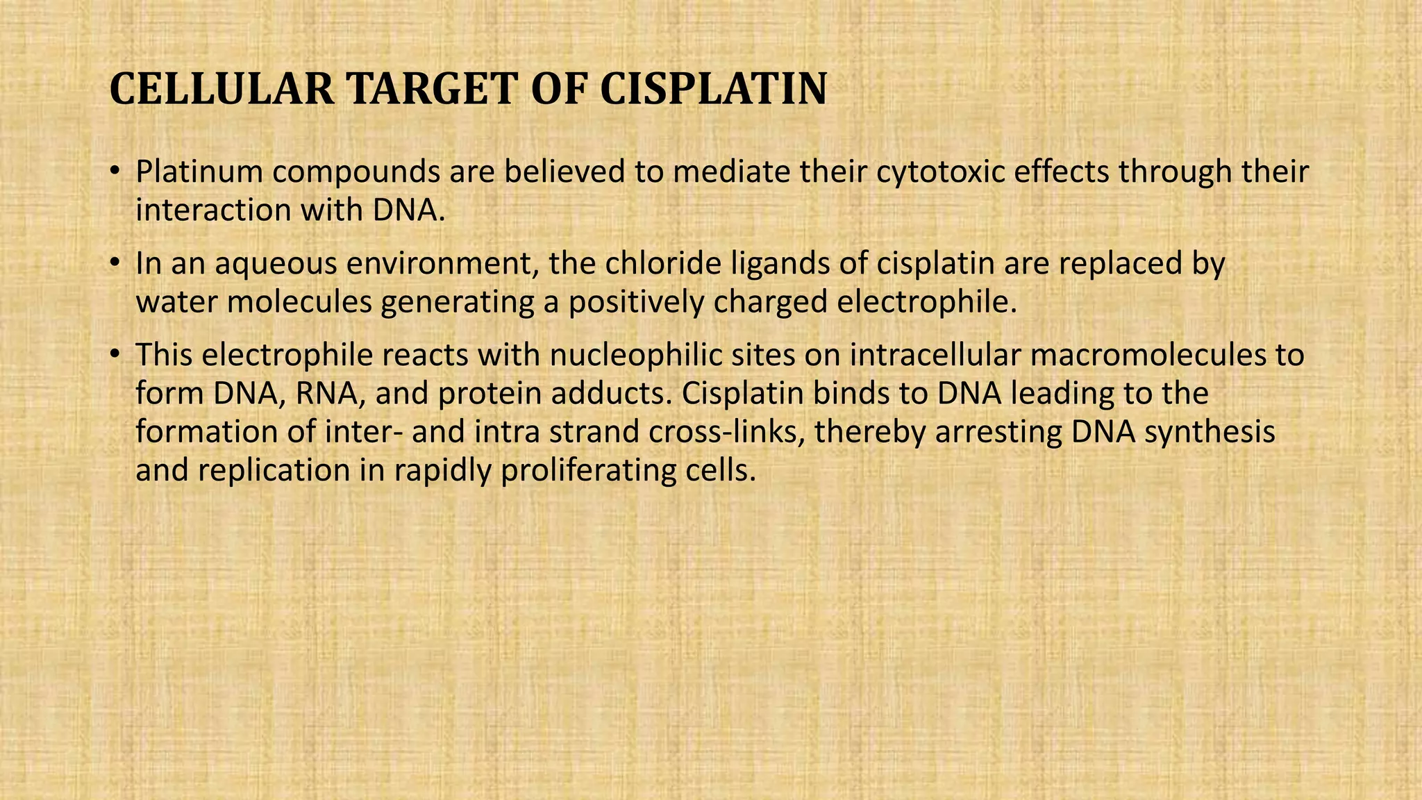 Molecular mechanism involved in cisplatin induced nephrotoxicity | PPTX ...
