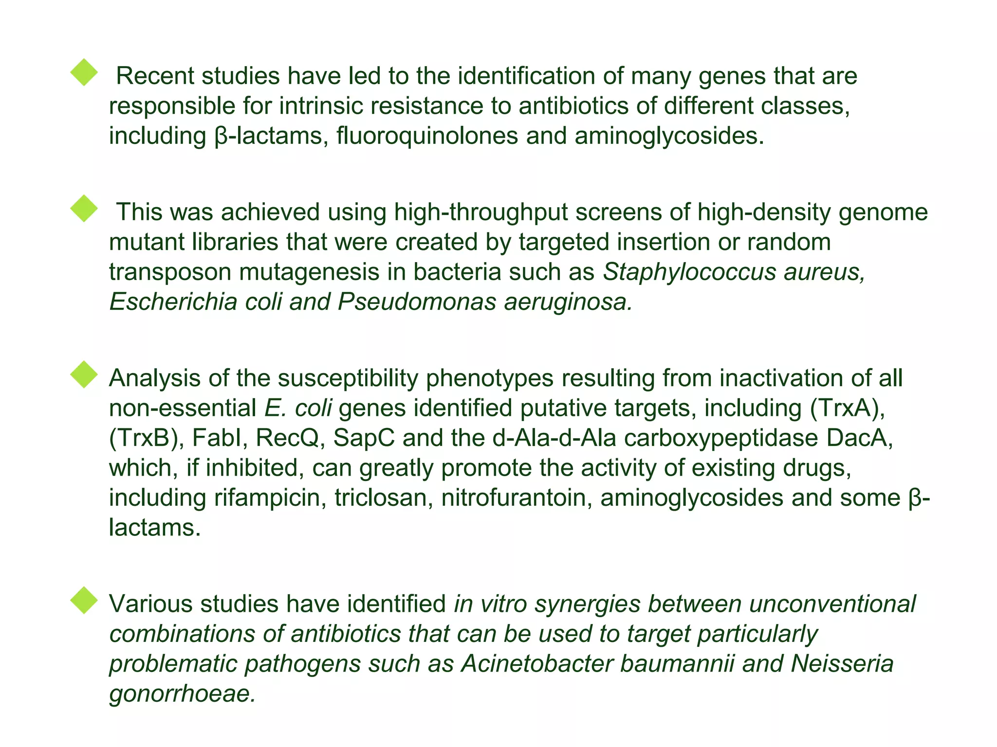 Molecular mechanism of antibiotic resistance | PPTX