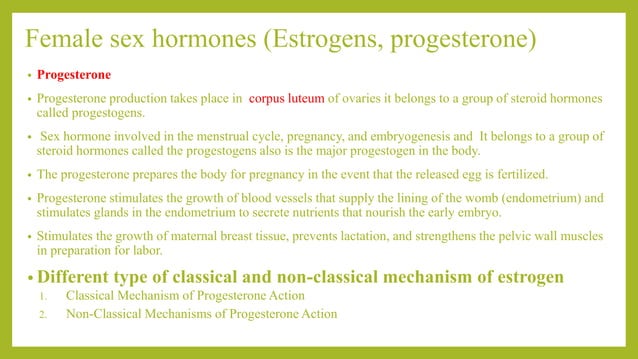 Molecular mechanism of sex hormone action | PPTX