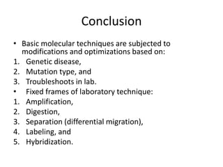 Molecular Methods for Diagnosis of Genetic Diseases | PPT