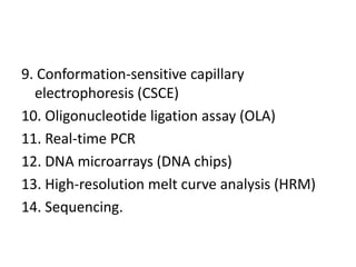 Molecular Methods for Diagnosis of Genetic Diseases | PPT