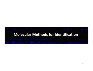 Molecular	
  Methods	
  for	
  IdenDﬁcaDon	
  
34	
  
 
