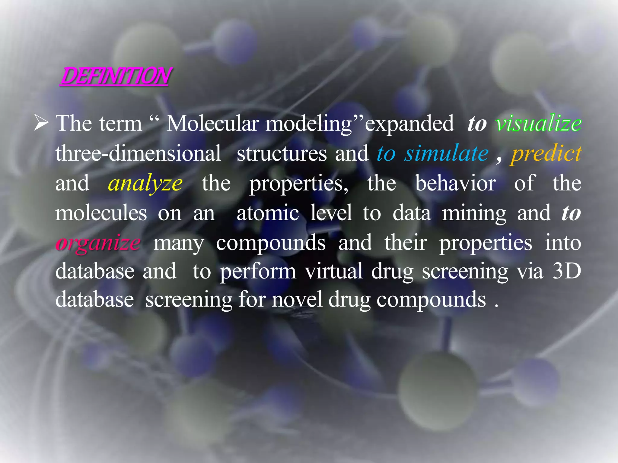 Molecular modelling and docking studies PPT