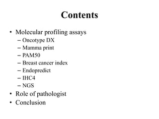 Molecular profiling of breast cancer | PPTX