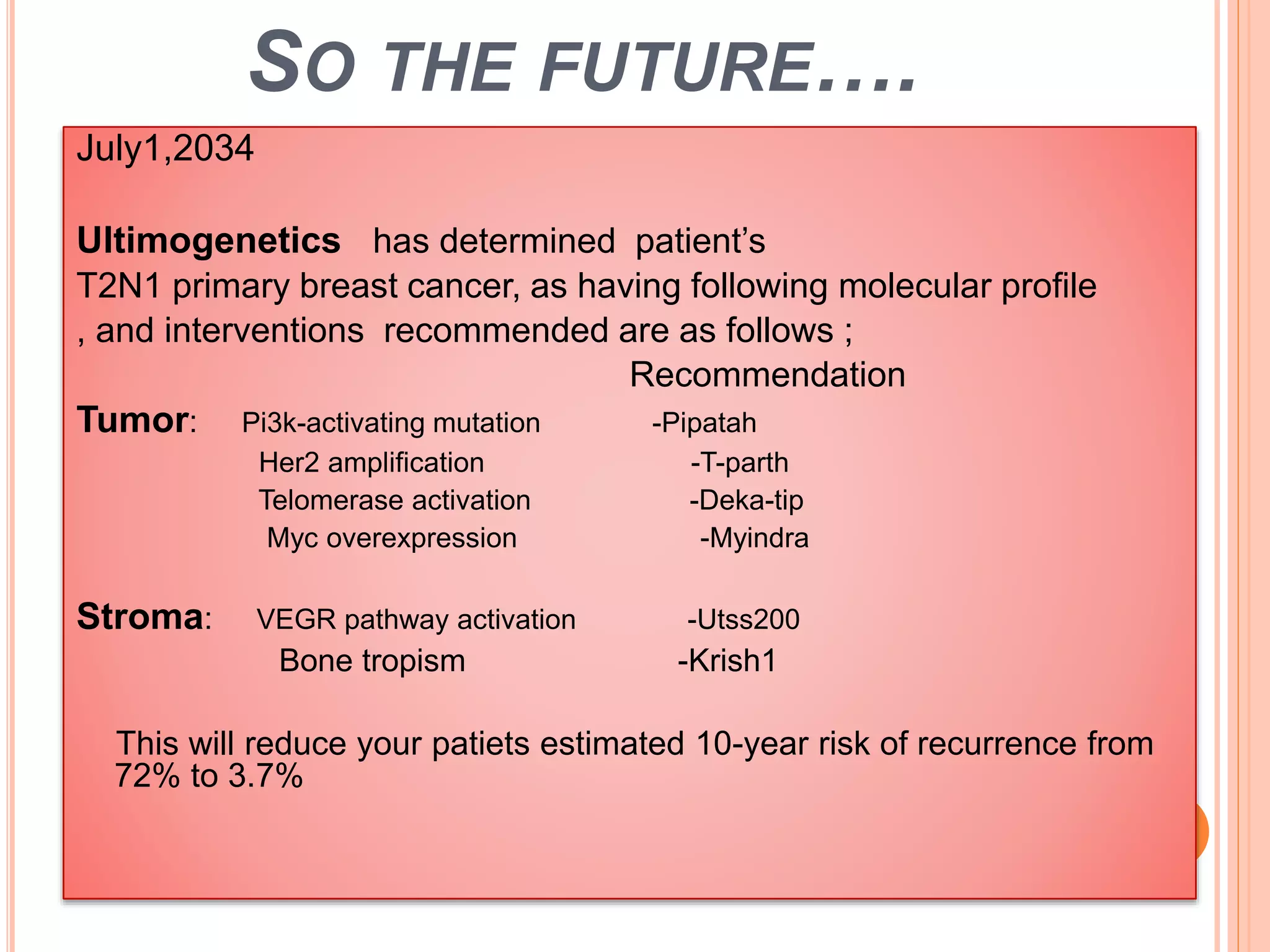 Molecular profiling of breast cancer | PPTX