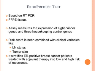 Endopredict High Risk Molecular profiling of breast cancer | PPTX