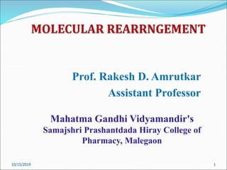 Prof. Rakesh D. Amrutkar
Assistant Professor
10/15/2019 1
Mahatma Gandhi Vidyamandir's
Samajshri Prashantdada Hiray College of
Pharmacy, Malegaon
 