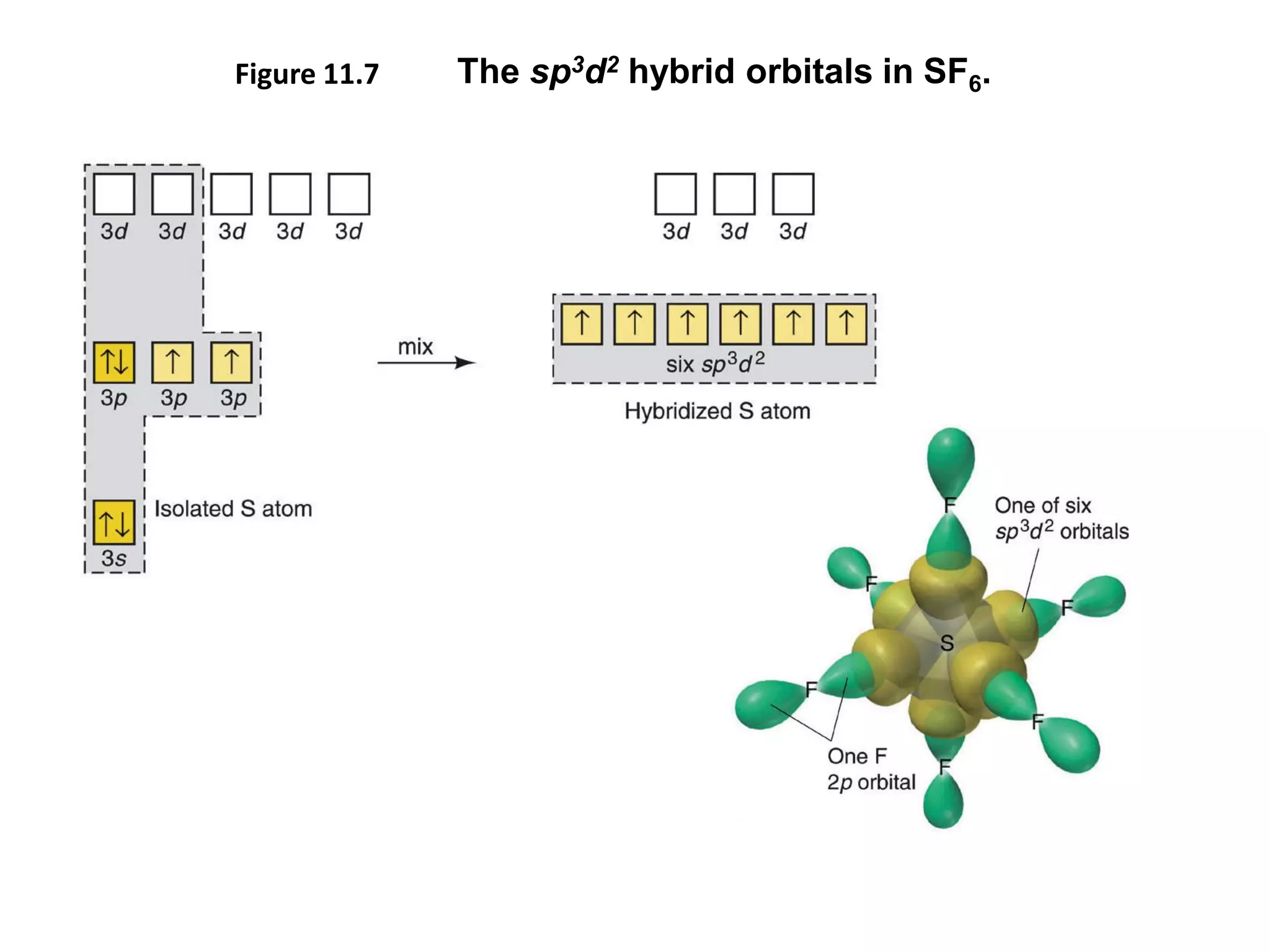 Figure 11.7 The sp3d2 hybrid orbitals in SF6.
 