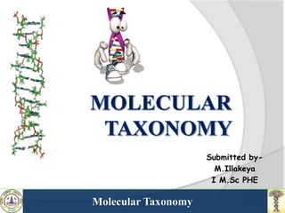 Submitted by-
M.Illakeya
I M.Sc PHE
Molecular Taxonomy
 