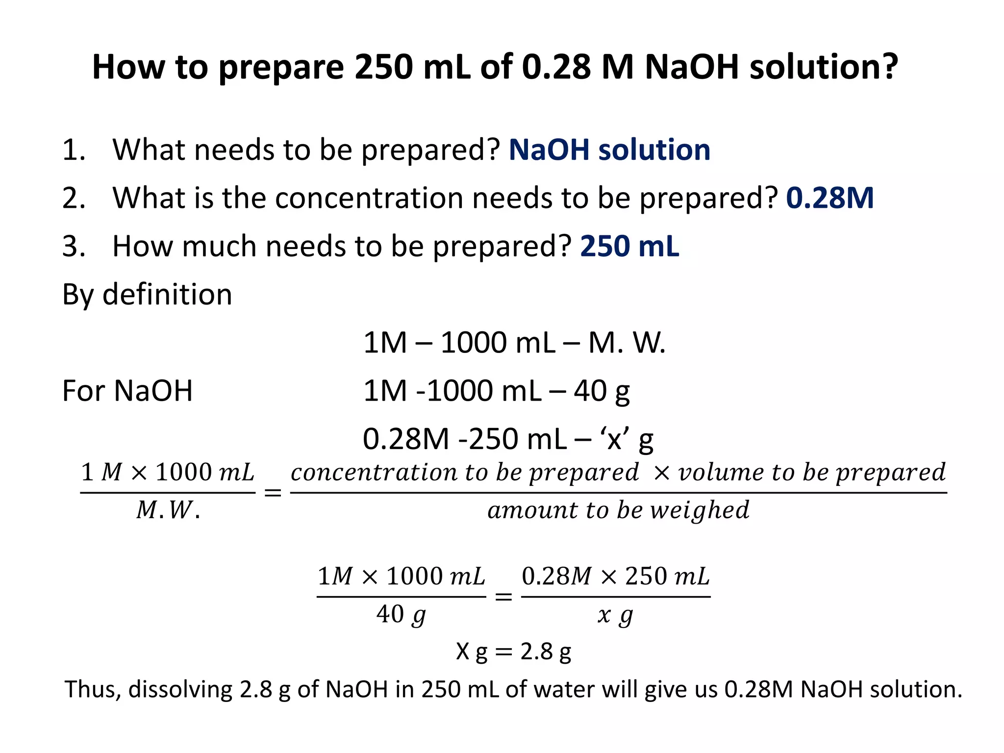 Molecules, mole and molarity | PPT