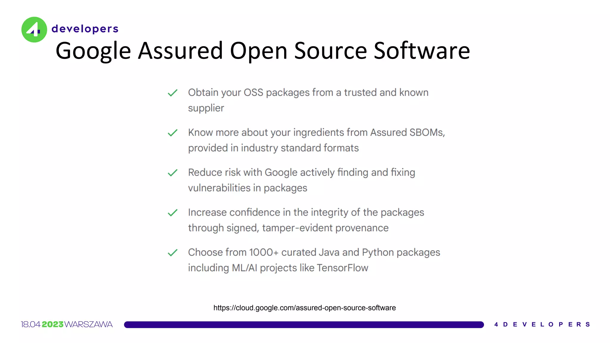 Google Assured Open Source Software
https://cloud.google.com/assured-open-source-software
 