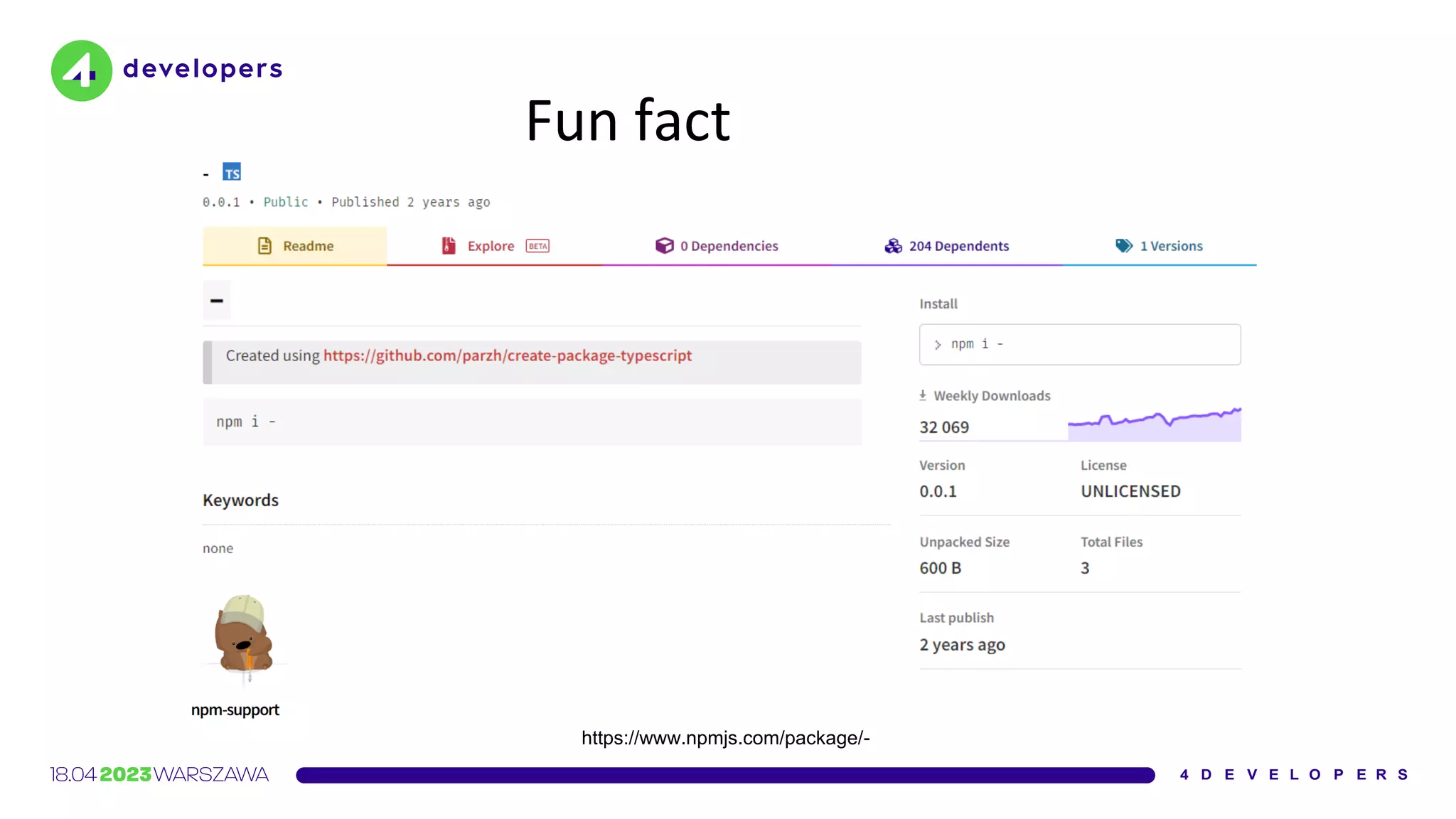 Fun fact
https://www.npmjs.com/package/-
 