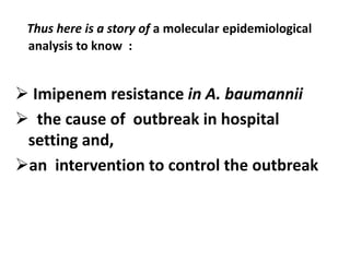 Molecular epidemiology of carbapenem resistant Acinetobacter baumannii ...