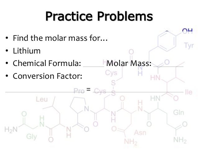 formula for molar mass