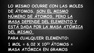 Moles, Avogadro y masa.pptx