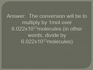 Chapter 7 review: Formulas & Moles